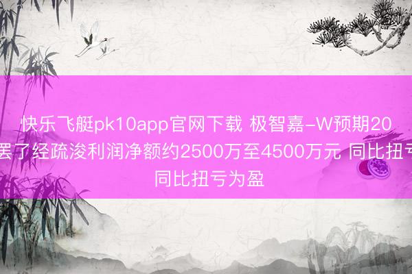 快乐飞艇pk10app官网下载 极智嘉-W预期2025年罢了经疏浚利润净额约2500万至4500万元 同比扭亏为盈